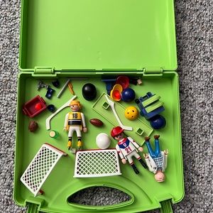 Vintage Playmobil Sports green carry case